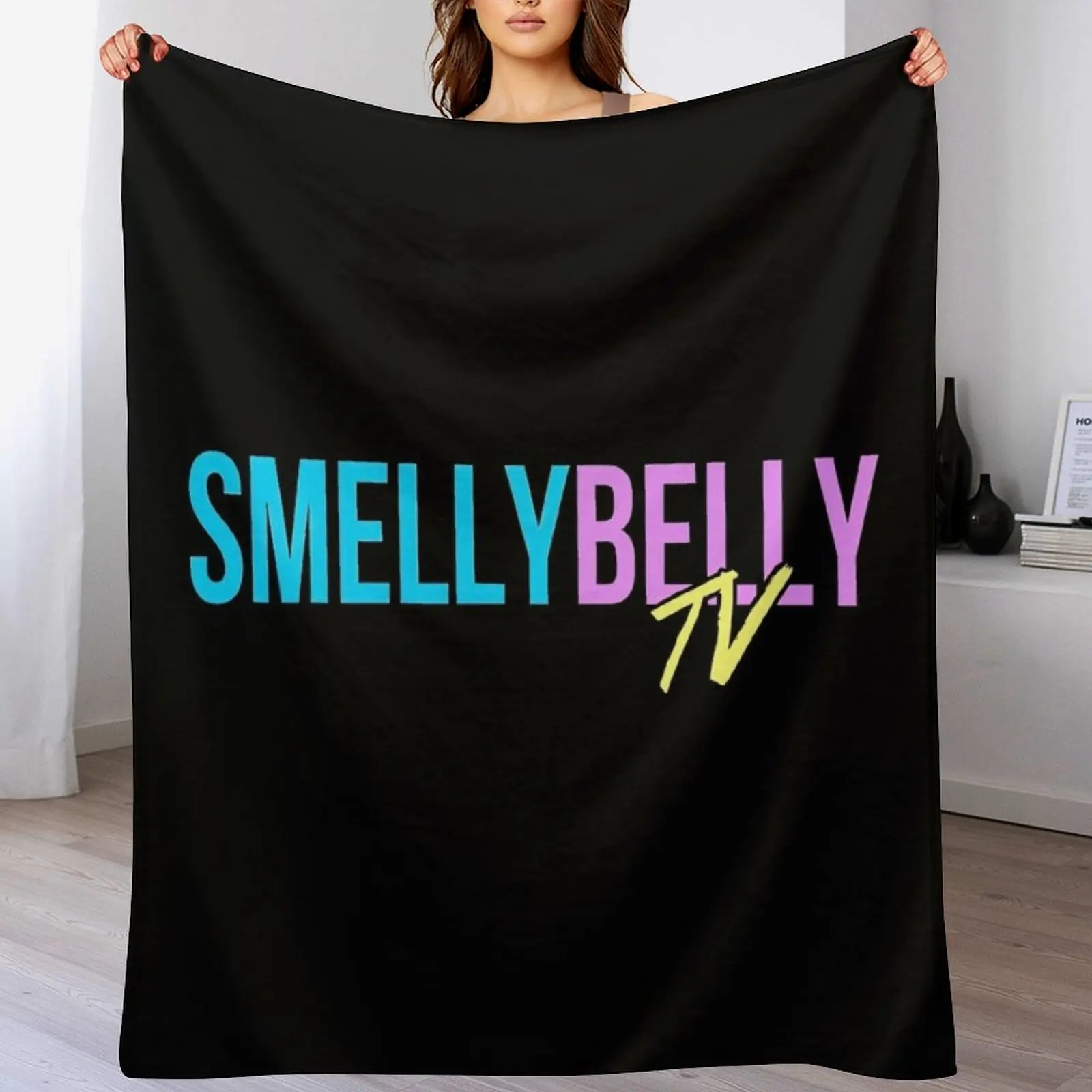 

smelly belly tv merch Throw Blanket Hair Custom Blankets