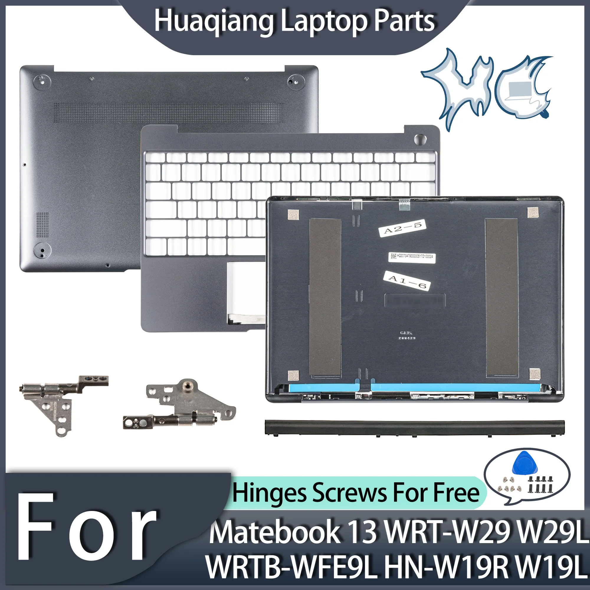 laptop habitacao para matebook top case palmrest caixa inferior dobradicas hingecover wrt w29 w29l wrtb wfe9l hn w19r w19l 01