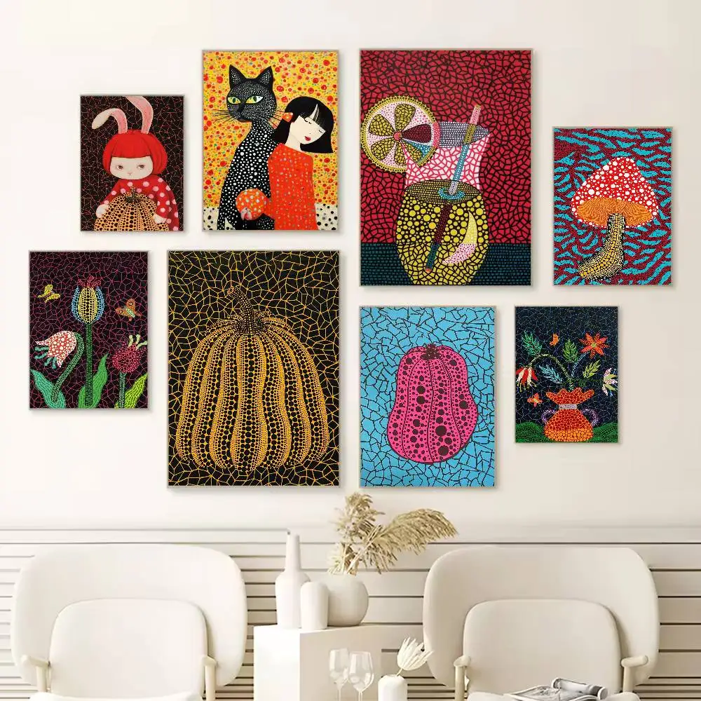 

Kusama Yayoi Art Poster Versatile HD Waterproof Wall Art Self-Adhesive Decor for Any Space Ideal Gift