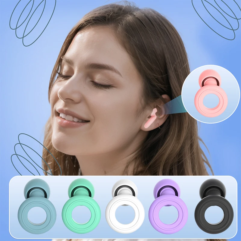 السفر التركيز العميق السباحة خلق بيئة صامتة 1 مجموعة سدادات الأذن سيليكون لينة إلغاء الضوضاء مريحة تناسب النوم #2