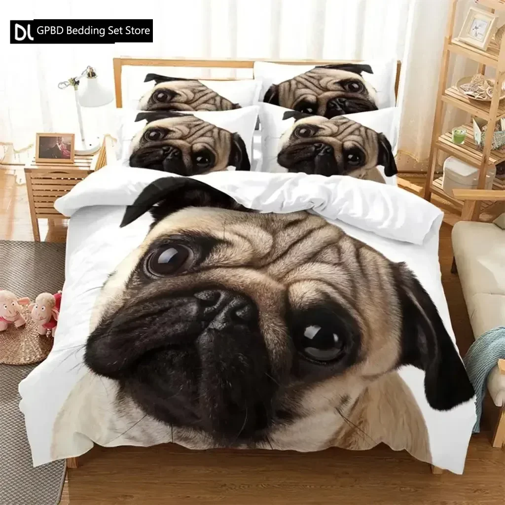 

3D Dog Comfortable Duvet Quilt Cover Pillowcase Bedding Set Children Bedroom Decoration Home Textile