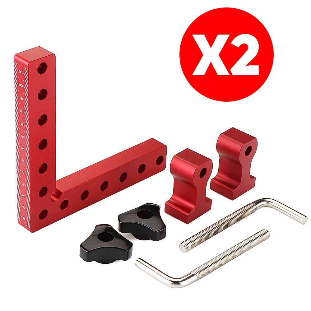 

90 Degrees L-Shaped Aluminum Square Right Angle Clamping Auxiliary Fixture Positioning Panel Fixing Clips Woodworking Tools