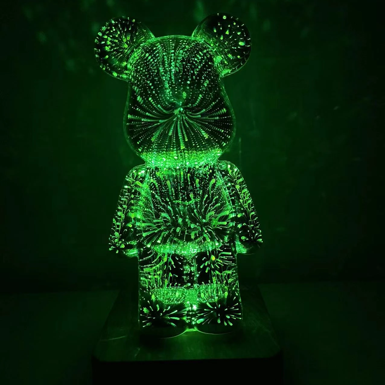 3D glass fireworks bear desktop decoration cool decoration small nightlight living room bedroom decoration atmosphere light