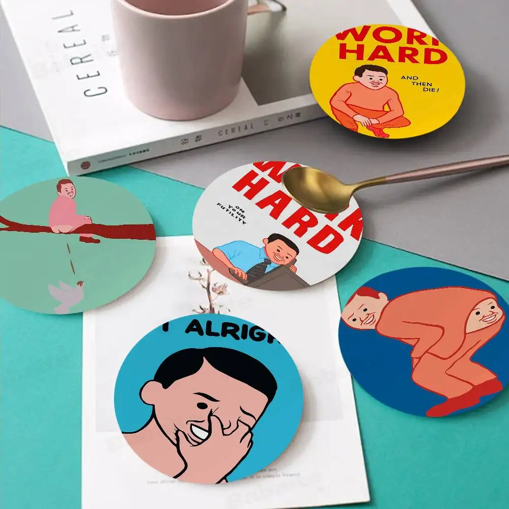 

Joan Cornella Natural Wood Coaster Creative Cartoon Absorbent Cushion Coffee Mug Bowl Cushion Insulation Cushion