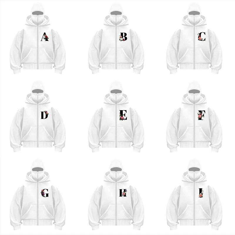 Double Hat Zipper Hooded Men Women Winter High Street Loose Couple Jacket Sweatshirt New Letters Pattern Printing Sports Hoodie﻿