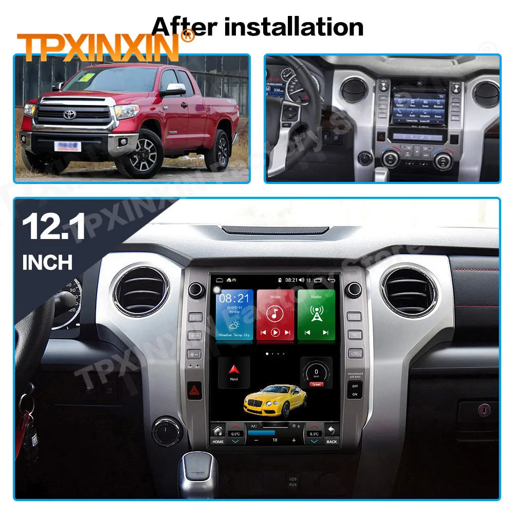 

Автомобильный мультимедийный плеер 8 + 256G с Bluetooth Android 12 для Toyota Tundra 2013 2014 2015 2016 2017 2018 2019 2020 GPS