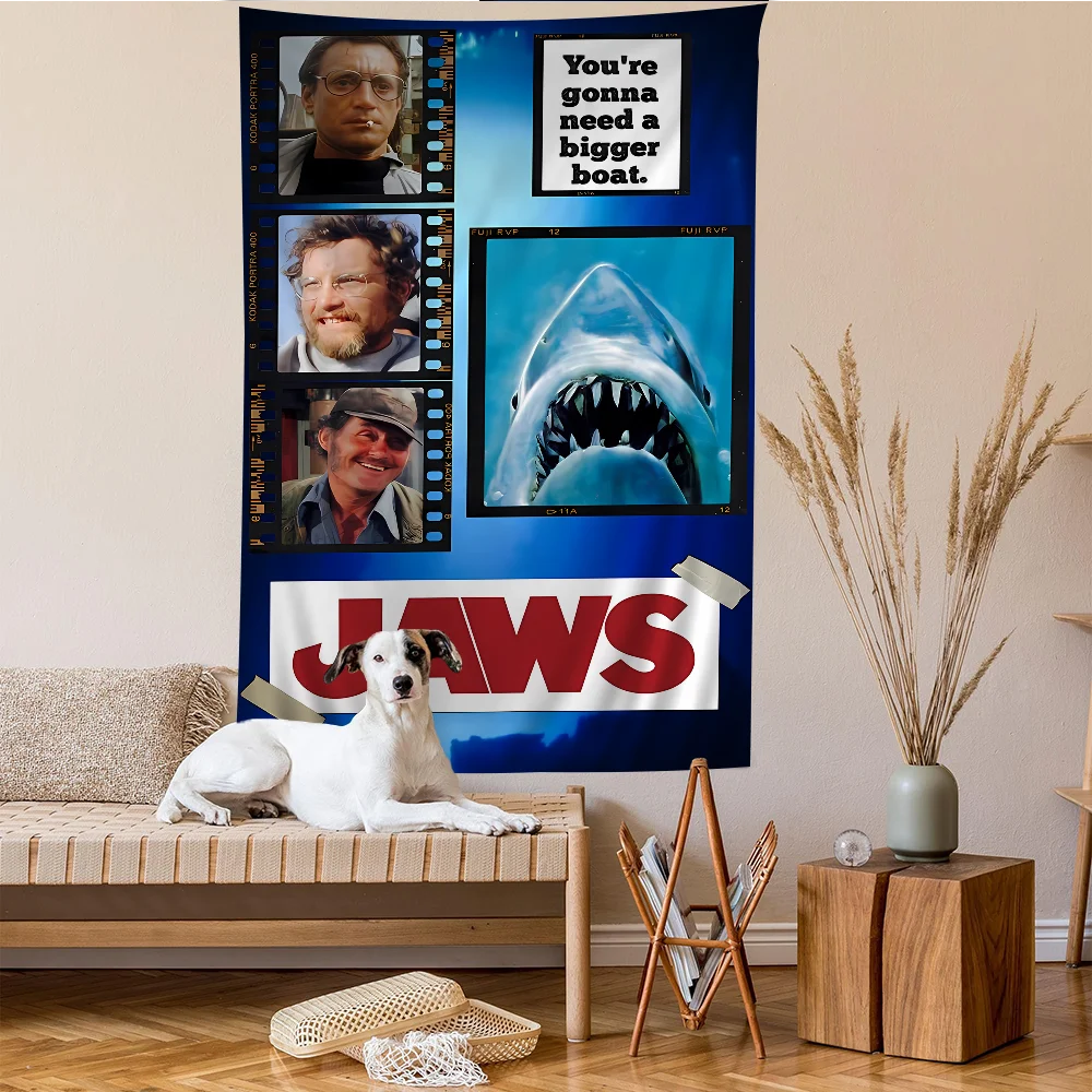 American Classic Horrible Movie Jaws Tapestry Anime Tapestry Hanging Tarot Hippie Wall Rugs Dorm Hanging Sheets Wall Tapestry