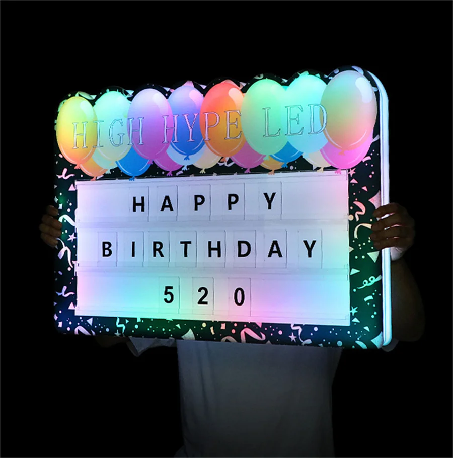 Custom VIP Bottle Presenter Service Sign Glorifier Nightclub Bar Party Happy Birthday LED Letter Message Display Board Sign