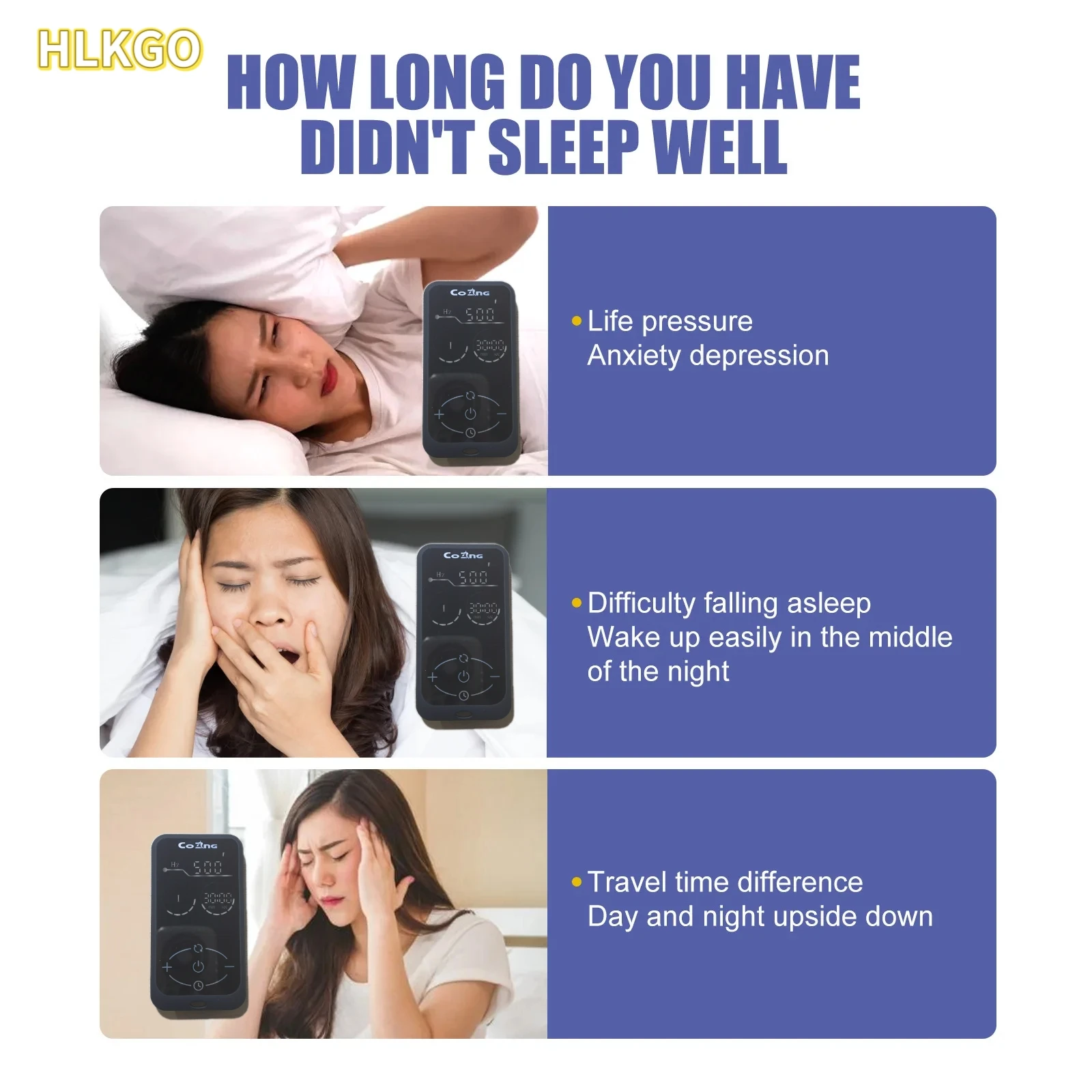 

Compact CES Treatment Device for Better Sleep - Reduces Anxiety, Stress, Headache & Calms Neurasthenia