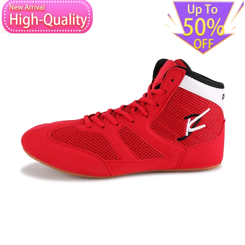 

Hot Selling High-quality Professional Mens Boxing Shoes Flexible Sports Shoes for Competitions Anti Slip Wrapped Wrestling Shoes
