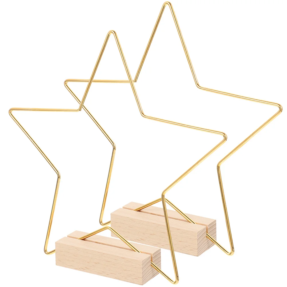 

2 Sets Desktop Pentagram Decoration Indoor Metal Bases Floral Rings Centerpieces
