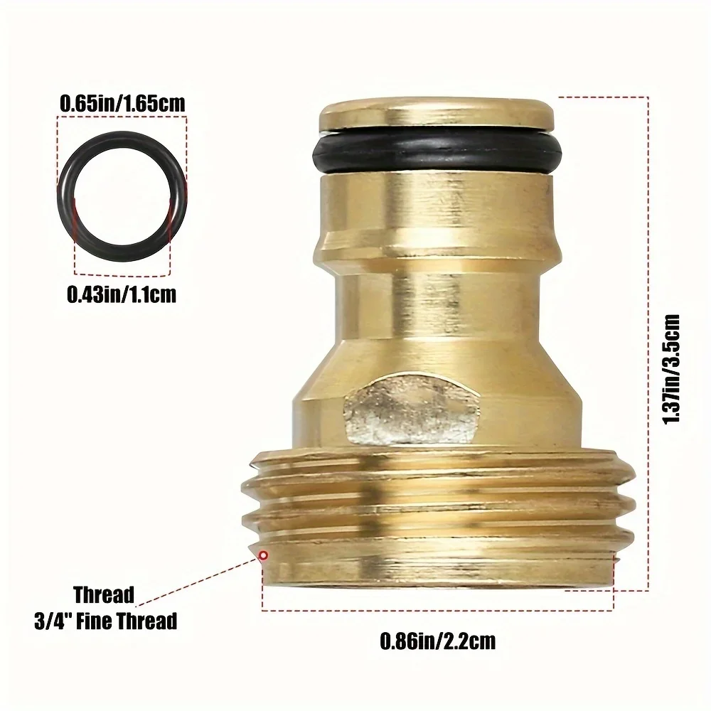 "1-Set Quick-Connect Garden Hose Set - Leak-Free, Solid Brass 3/4"" GHT Fittings - Easy, No-Tool Installation for Hassle-Free Wa image 2