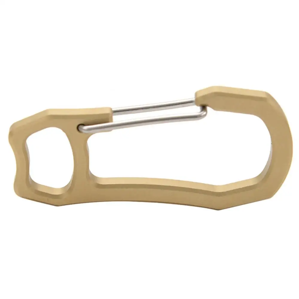 Outdoor Camping Hiking Brass Spring Snap Hook Locking Carabiner Keychain Buckle Climbing Hiking Gear Key Ring Clip Survival Tool
