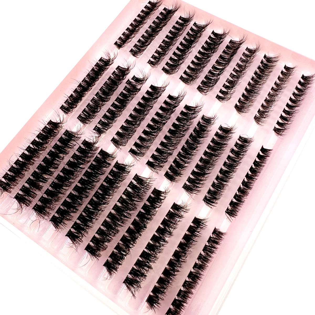 New 300/640Pcs D Fluffy Thick Eyelash Clusters D Curl Wispy Individual Lashes 60+80+100 Mix Eyelash Extensions False Eyelashes