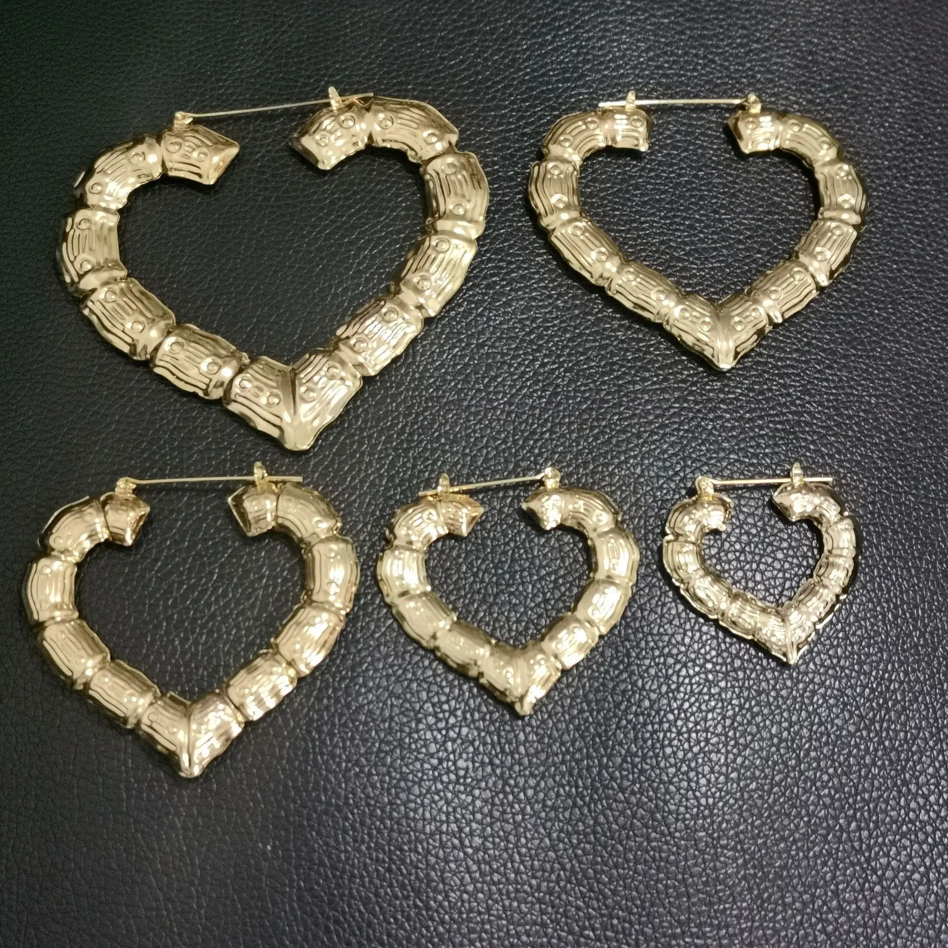 European and American hip hop punk style stainless steel fashion woman bamboo earrings