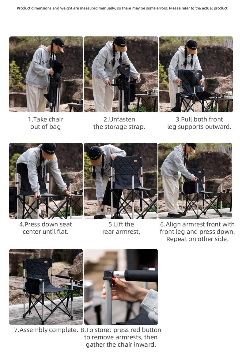 BISINNA Campingstuhl, tragbarer faltbarer Stuhl aus Oxford-Stoff, leichter Klappstuhl für den Außenbereich, für Picknick, Reisen, Angeln – Detail 12
