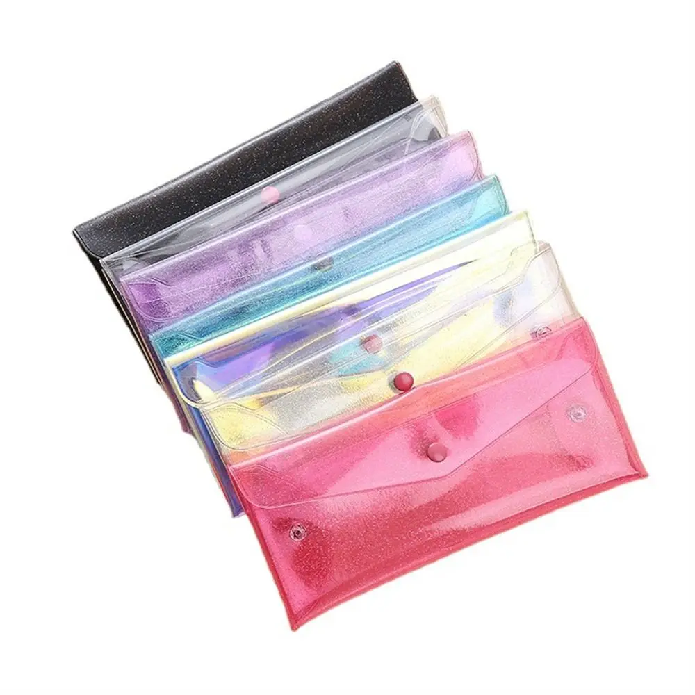 

Transparent PVC Pencil Bags Glitter Waterproof Pencil Case Multifunction Colorful Stationary Organizer Desk Accessoriesback