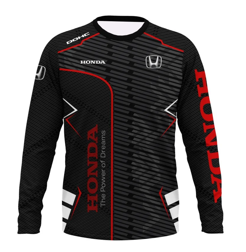

Quick Dry Honda Motorcycle Jersey Long Sleeve Breathable Riding Dirt Bike and Mountain Racing Men's Women's T-shirt Tops