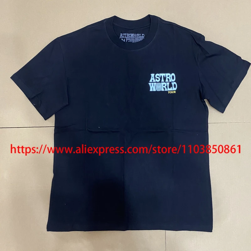

Summer High Quality Cactus Jack Short Sleeve Tops American Street Hip-hop Trend Round Neck Cotton Foam Printing UTOPIA T-shirt