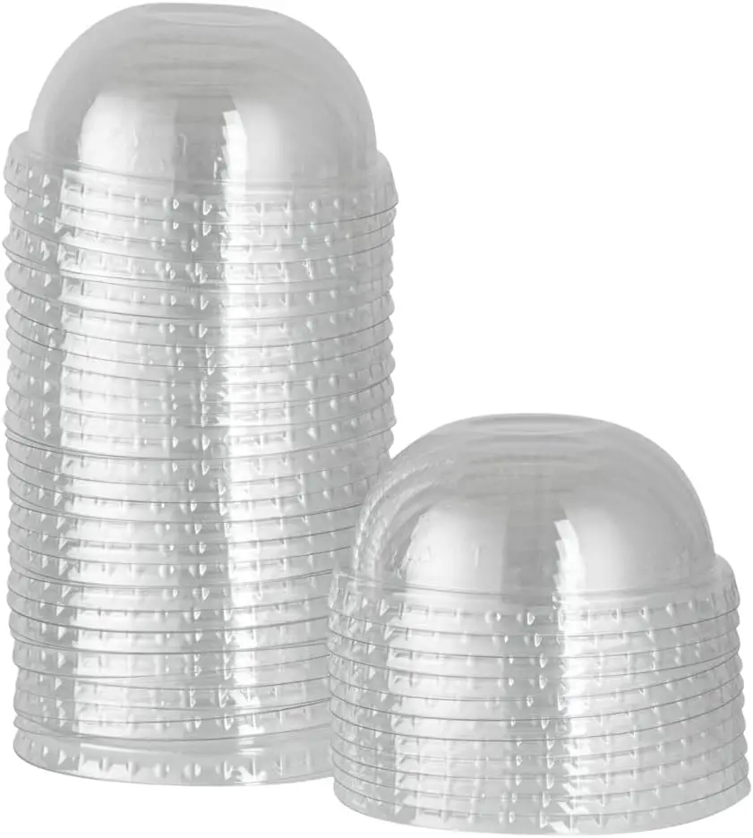 

LIDS ONLY: Dome-Shaped Lids, 200 Transparent Plastic Lids For 8 Ounce Coppetta To o Cups - Cups Sold Separately, Dispo