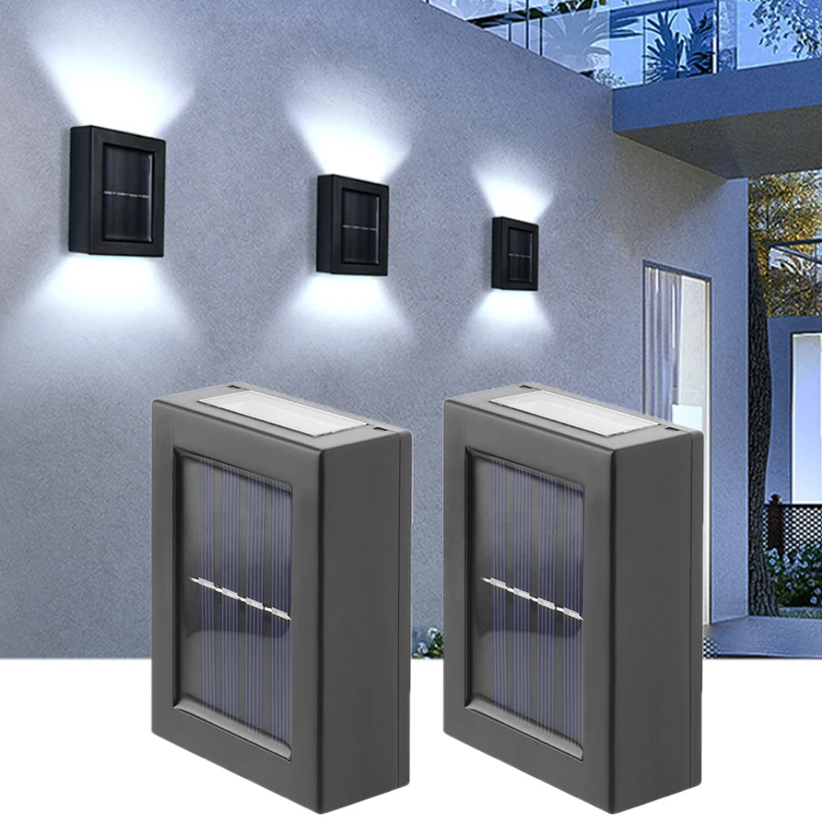 LED Solar Wall Lights Outdoor Waterproof Up and Down Luminous Solar Lamp Garden Decoration Path Stairs Fence Street Solar Light