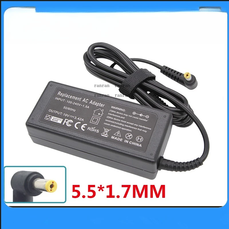

19 В 3,42 А 65 Вт 5,5*1,7 мм адаптер зарядного устройства для ноутбука Acer Aspire 5315 5630 5735 5920 5535 5738 6920 6530G 7739Z блок питания