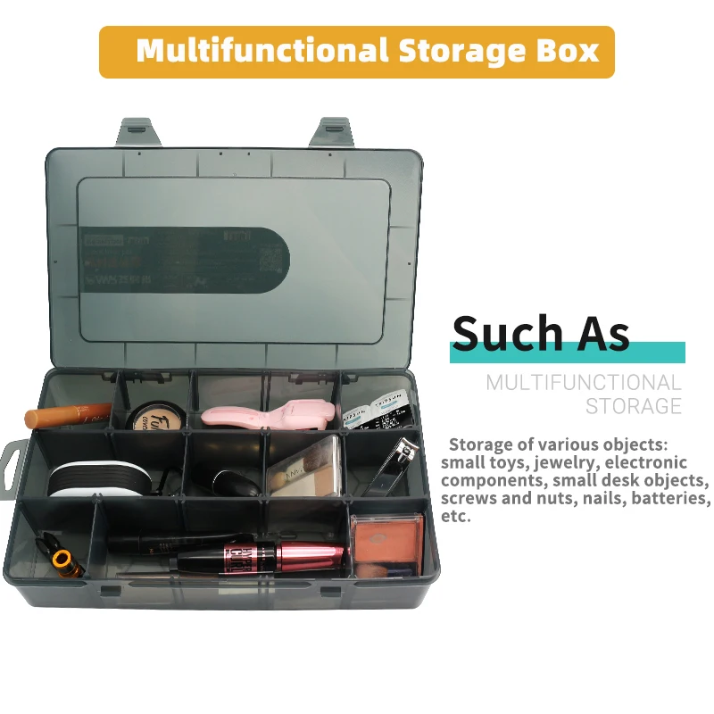 24 Girds Large Plastic Craft Storage Containers Compartment Storage Box Parts Storage Box Tool Case with Adjustable Dividers