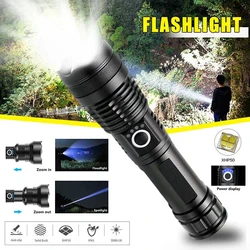 High Power XHP100 Led Flashlight Rechargeable 4 Core Torch Zoom Usb Hand Lantern For Camping, Outdoor & Emergency Use