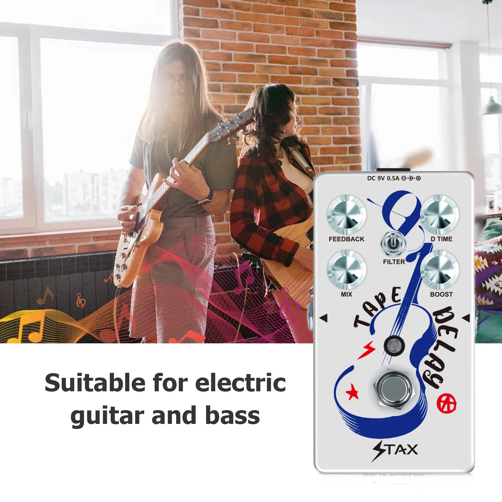 Stax Guitar Pedal Tape Delay Deluxe Chast ECHO Eeffects Magic Grainy Modulation Creative Musicial Instruments For Guitar Bass view 4
