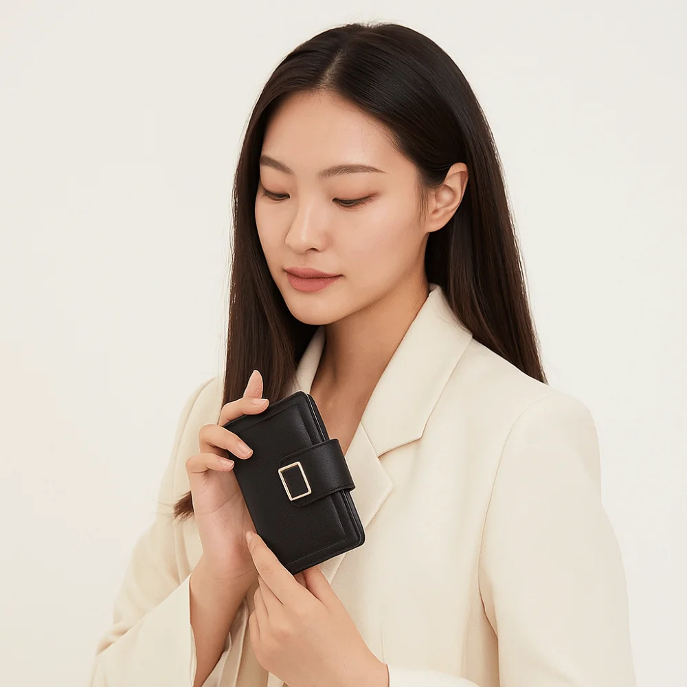 Mode PU Mehrere Karte Positionen Brieftasche Ultra Slim Einfarbig Handheld Tasche Minimalistischen Exquisit Geldbörse Studenten