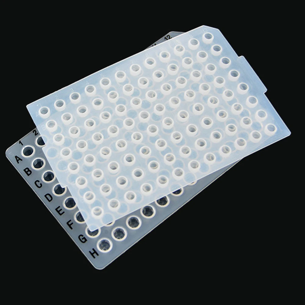 Deep-hole plate silica gel cover 96-hole storage plate sample taking template PCR plate square hole 10Pcs