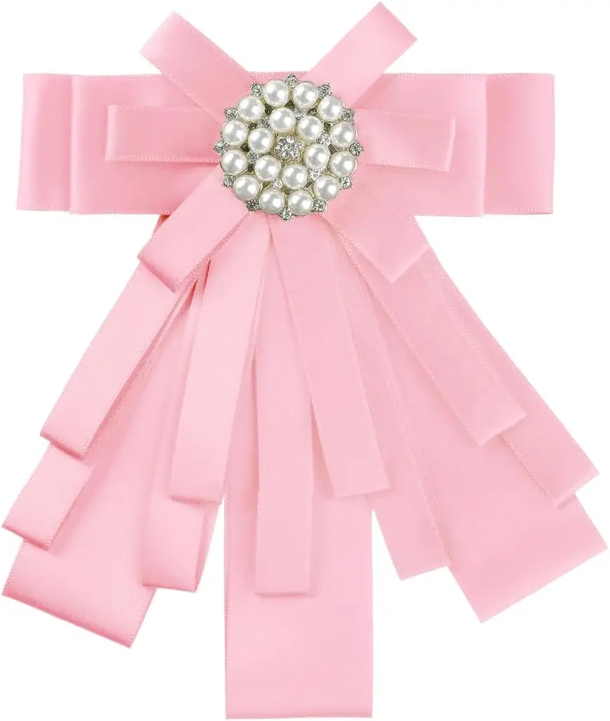 Krawatte für Herren und Damen, Perle, Strass, Schleife, Business, Bankett, Anzug, Hemd, Krawatte, Brosche, Hochzeit, Party, Schleife, Cocktailparty-Zubehör – Detail 10