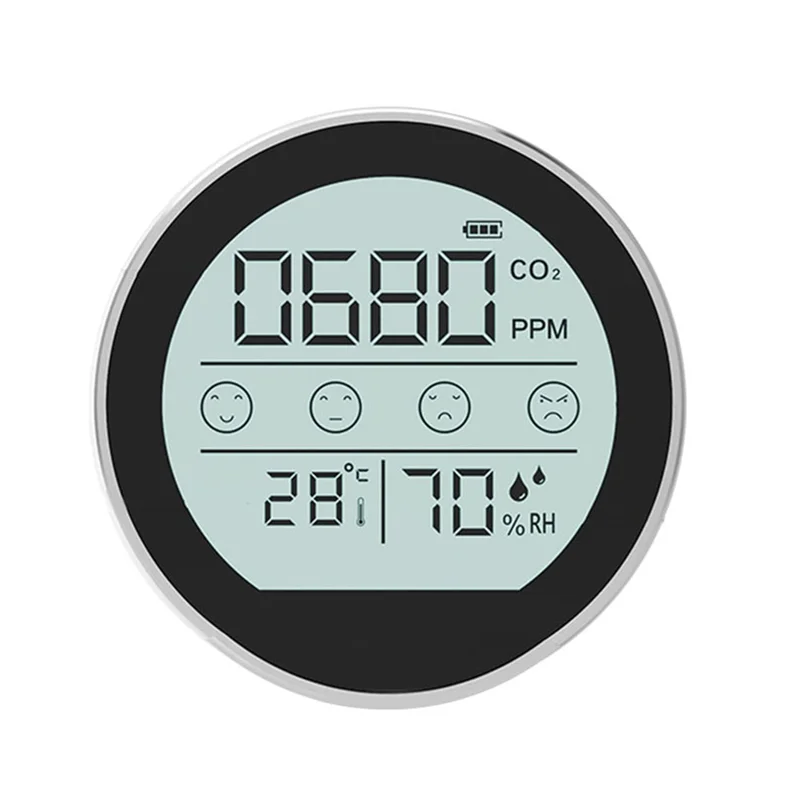 Y45A-空気品質モニター CO2 メーター二酸化炭素検出器温度湿度検出ホームオフィス車用