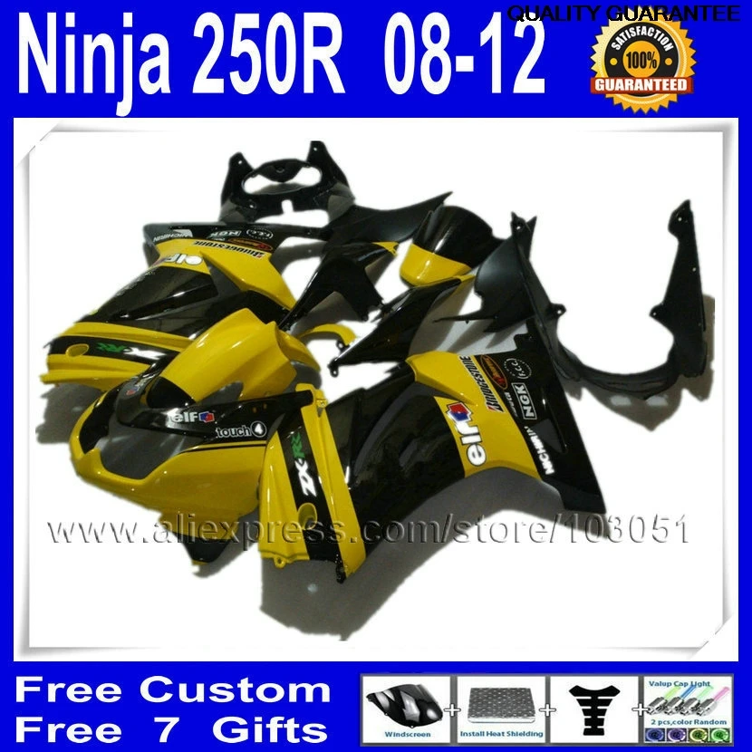 

New Fairing Kits For Kawasaki Motorcycle Ninja 250R 2008 2012 2013 ZX250R EX250 EX250R 08 09 10 11 13 Bodywork Fairings Kit