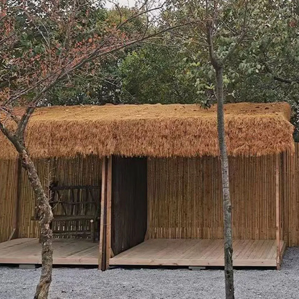 

Simulated Thatch Roof Decoration 16cm Straw Yellow 1x0.5m Plastic Artificial Grass Roll for Garden Patio Balcony Restaurant DIY
