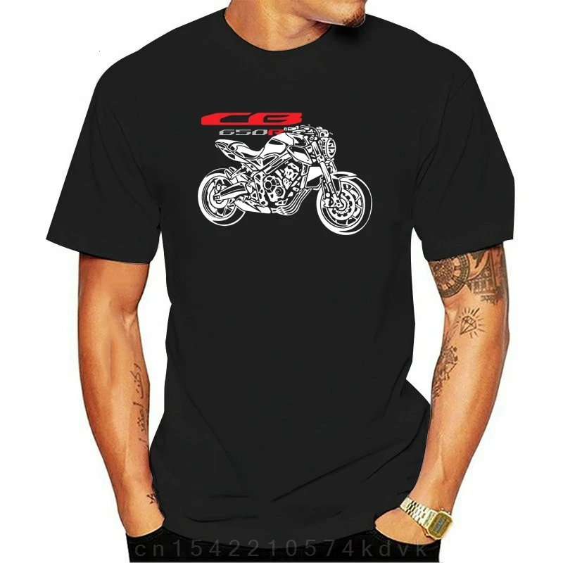 T-Shirt Knit Cotton T-Shirt Motorcycle Moto Hon Cb650R Cb 650 R Summer Men'S Hip Hop Street Extend Men Slim Fit T Shirts