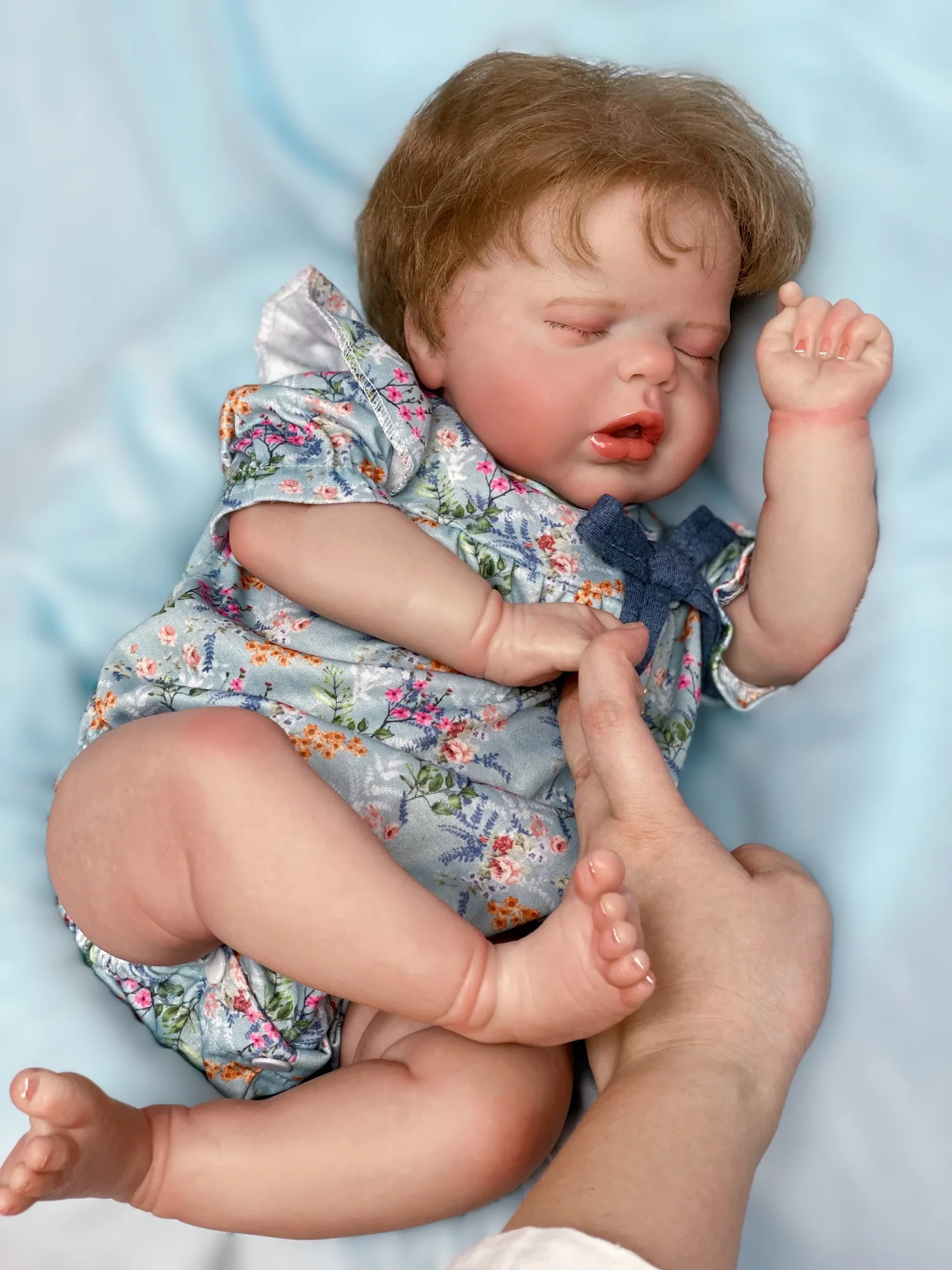 18-20Inch Sleeping Bebe Reborn Girl With Rooted Hair Visible Veins Newborn Baby Girl Lifelike Muñeca Reborn For Kids Gift