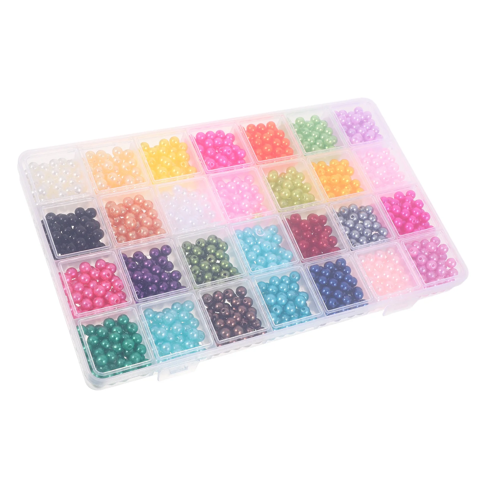 

1960Pcs Faux Pearl Spacer Beads 6mm Mixed Colors Round Beads for Bracelets DIY Jewelry Making Craft Accessories