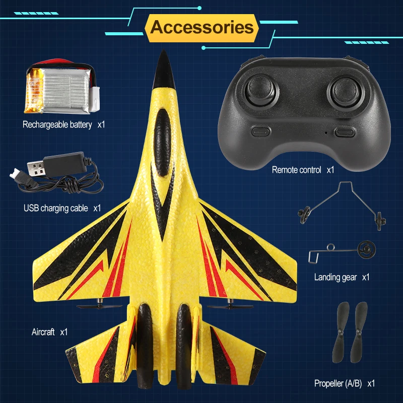 JIKEFUN Foam RC Jet samolot SU30 samolot 2.4G sterowanie radiowe szybowiec pilot myśliwiec szybowiec samolot zabawki dla chłopców dla dzieci
