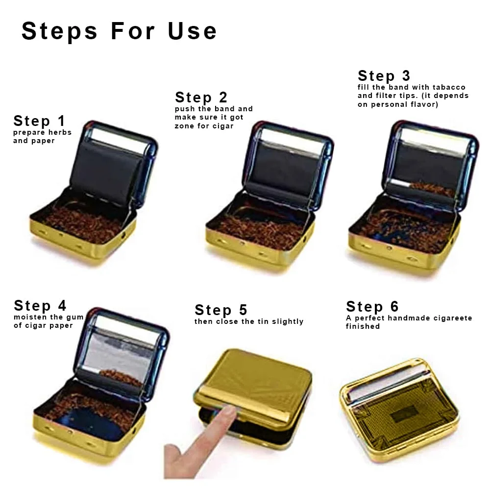 Durable Tobacco Box 70/78/110mm Paper Rolling Machine Semi Automatic Cigarette Maker for Storing Lighter Smoking Pipe Accessory view 5