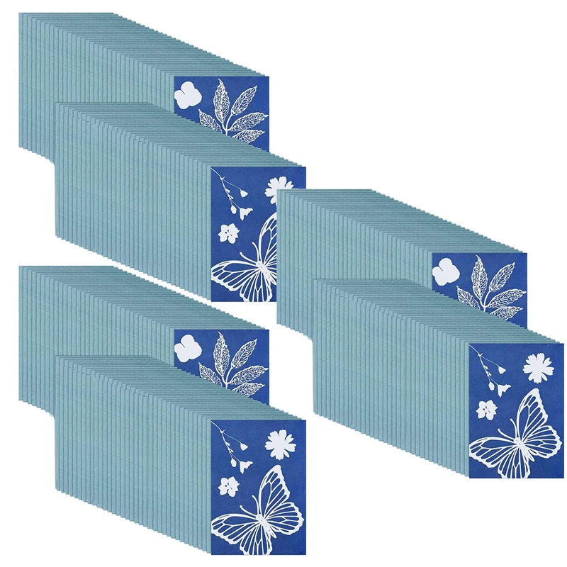 219 Pieces Sun Print Paper Cyanotype Paper Kit, Solar Drawing Paper Sensitivity Sunprint Nature Printing Paper-Y18A