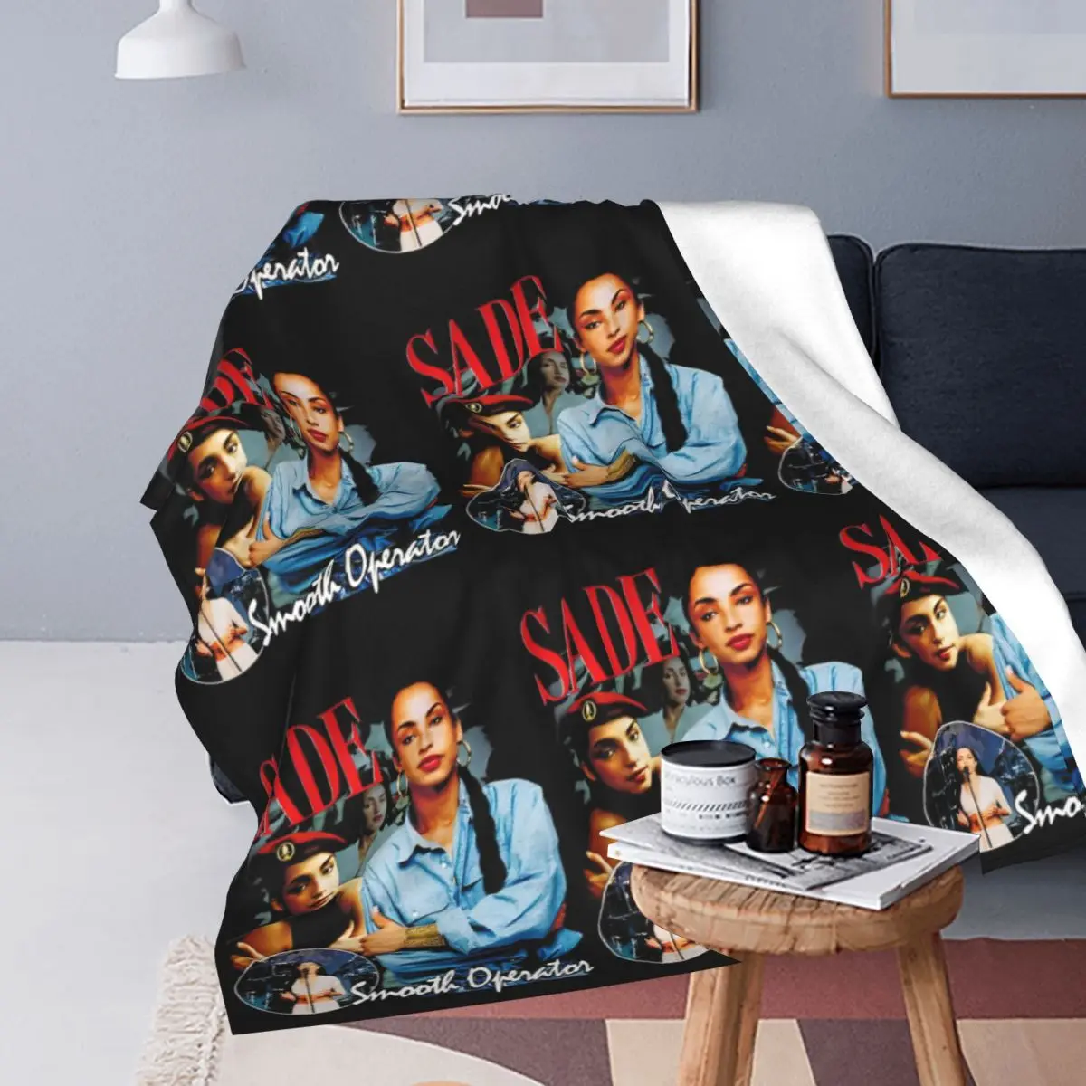 S-Sade Adu Singer 80s Music Fleece Blankets Creative Throw Blanket for Sofa Bedding Lounge 200x150cm Rug Piece