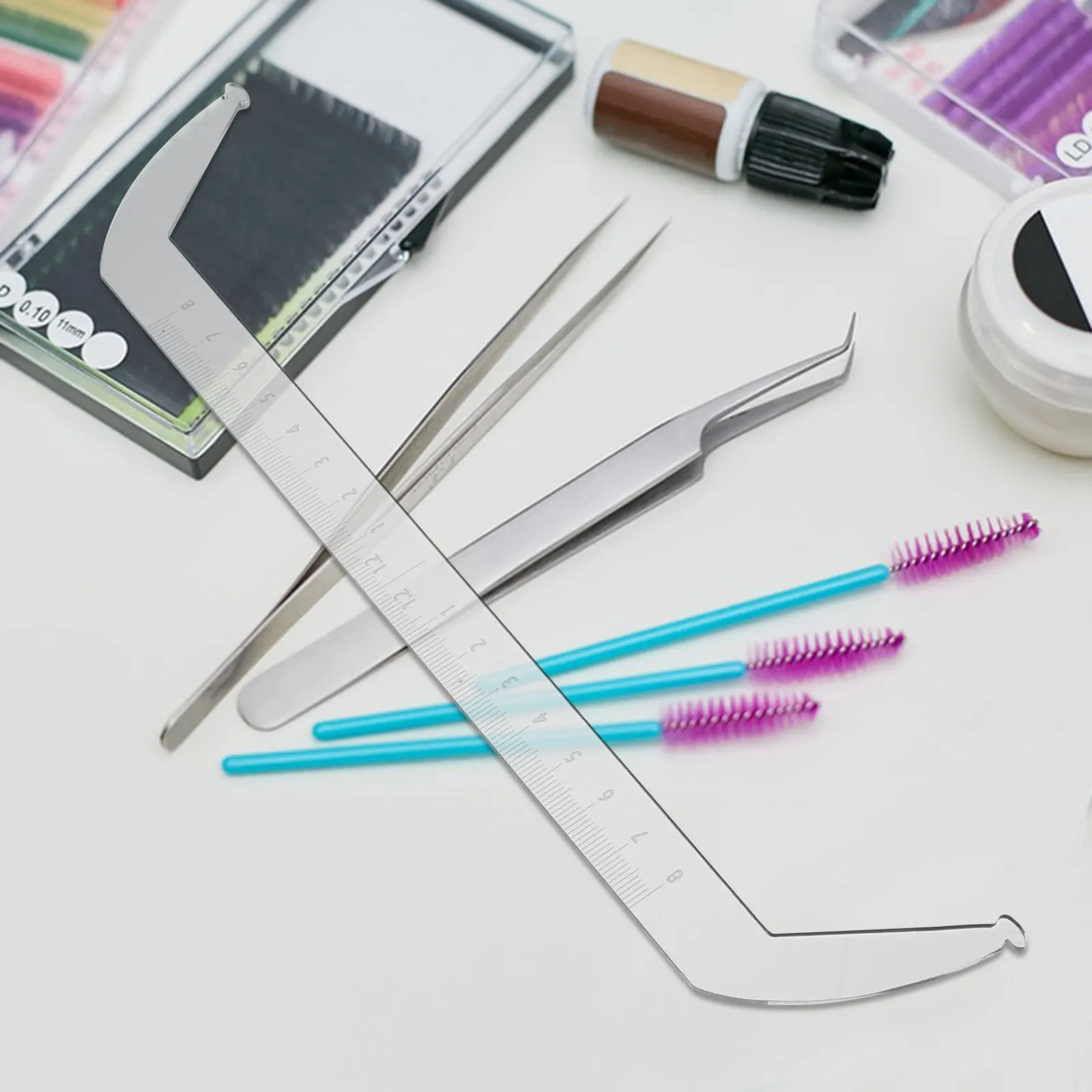 

1 Set Acrylic Transparent Eyebrow Ruler Professional Brow Mapping Positioning Measurement Tool Eyebrow Shaper Guide for Beauty