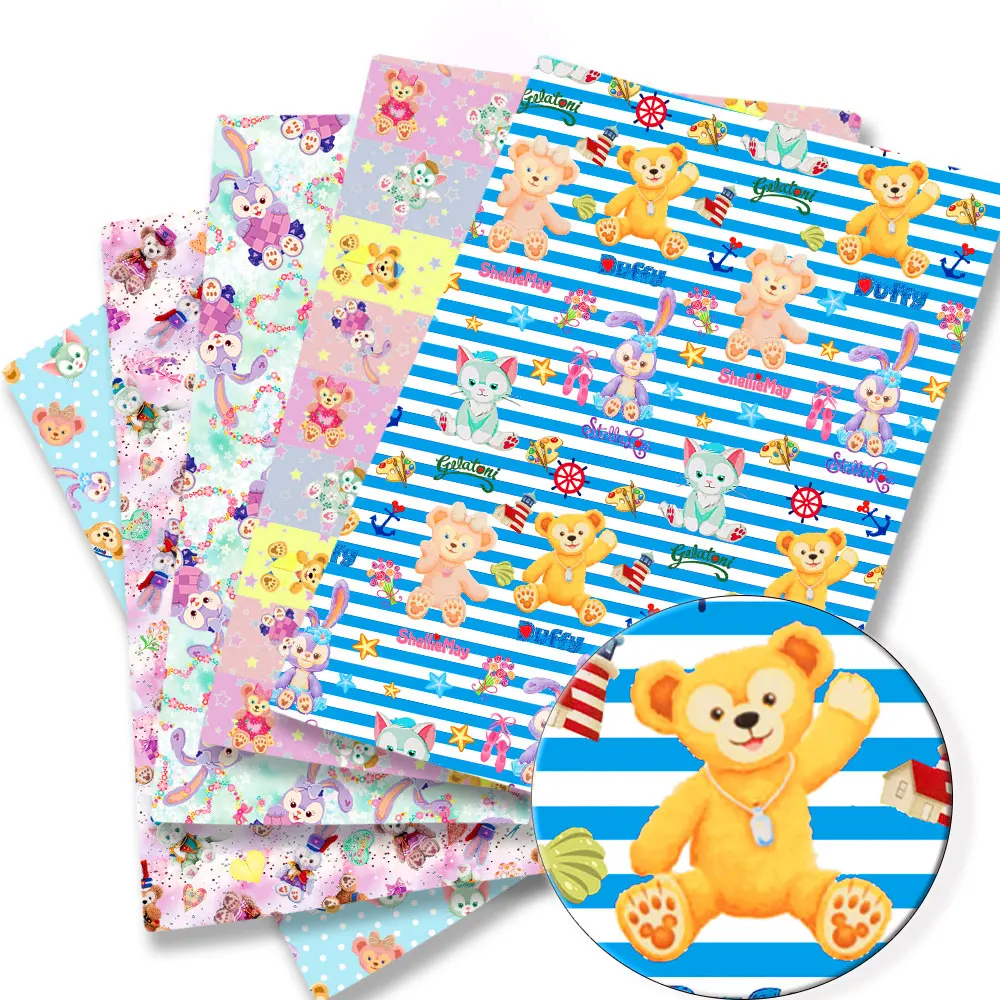 Disney duffy and friends Cartoon Fabric Hot Handmade Sewing Patchwork Quilting Baby Dress Home Sheet Printed Fabric Kids Fabric