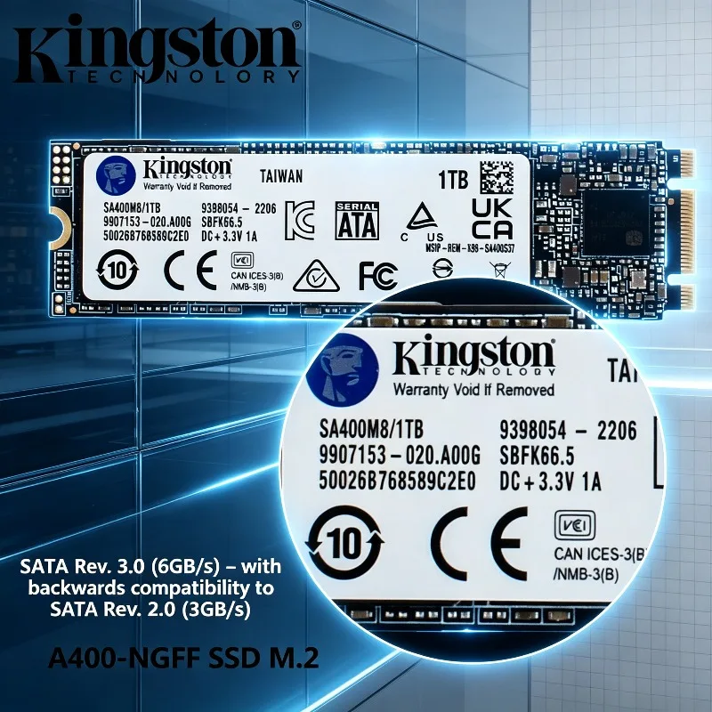 Kingston A400-NGFF SSD Hard Drive M.2 2280 Internal Solid State 120GB 240GB 480GB 1TB 2TB High Performance for Laptop Desktop