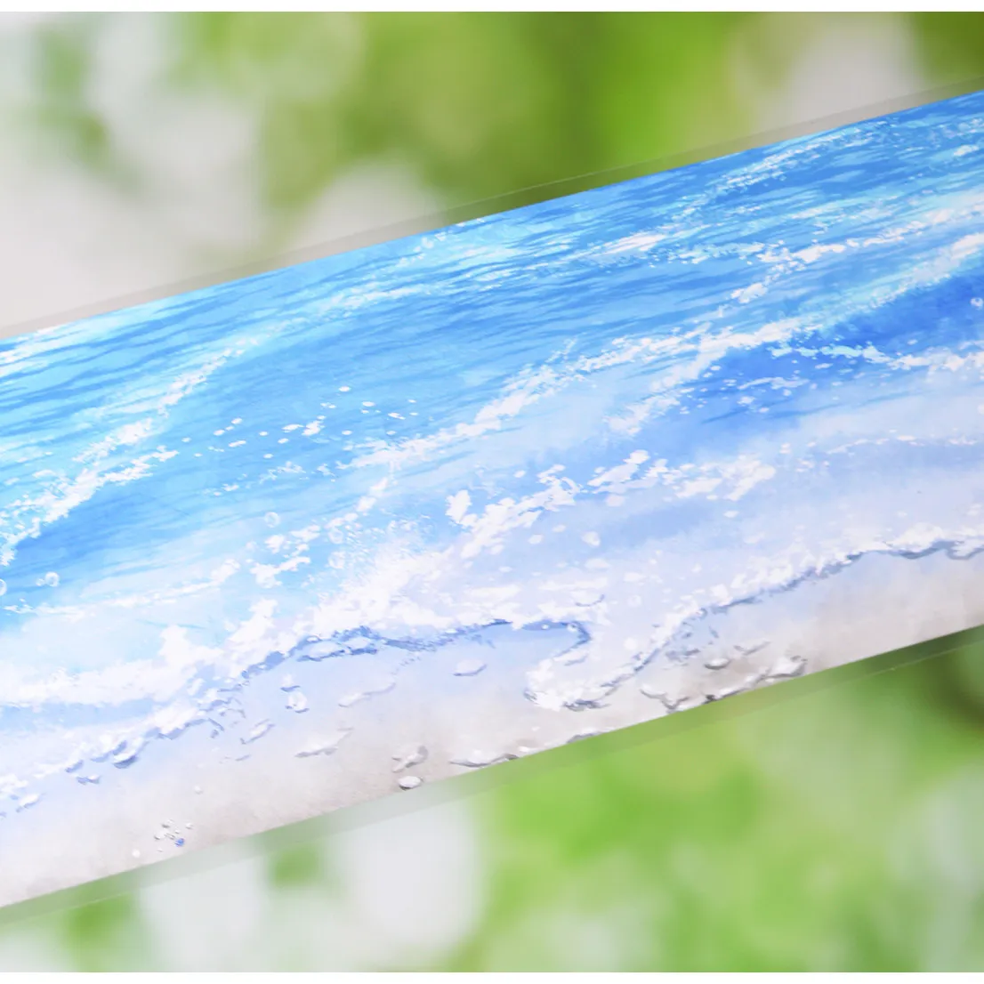 Blue Ocean Wave PET Washi Tape, Sea Water Landscape Scenery, Hand Account DIY Decorative Adhesive Sticker for Journal