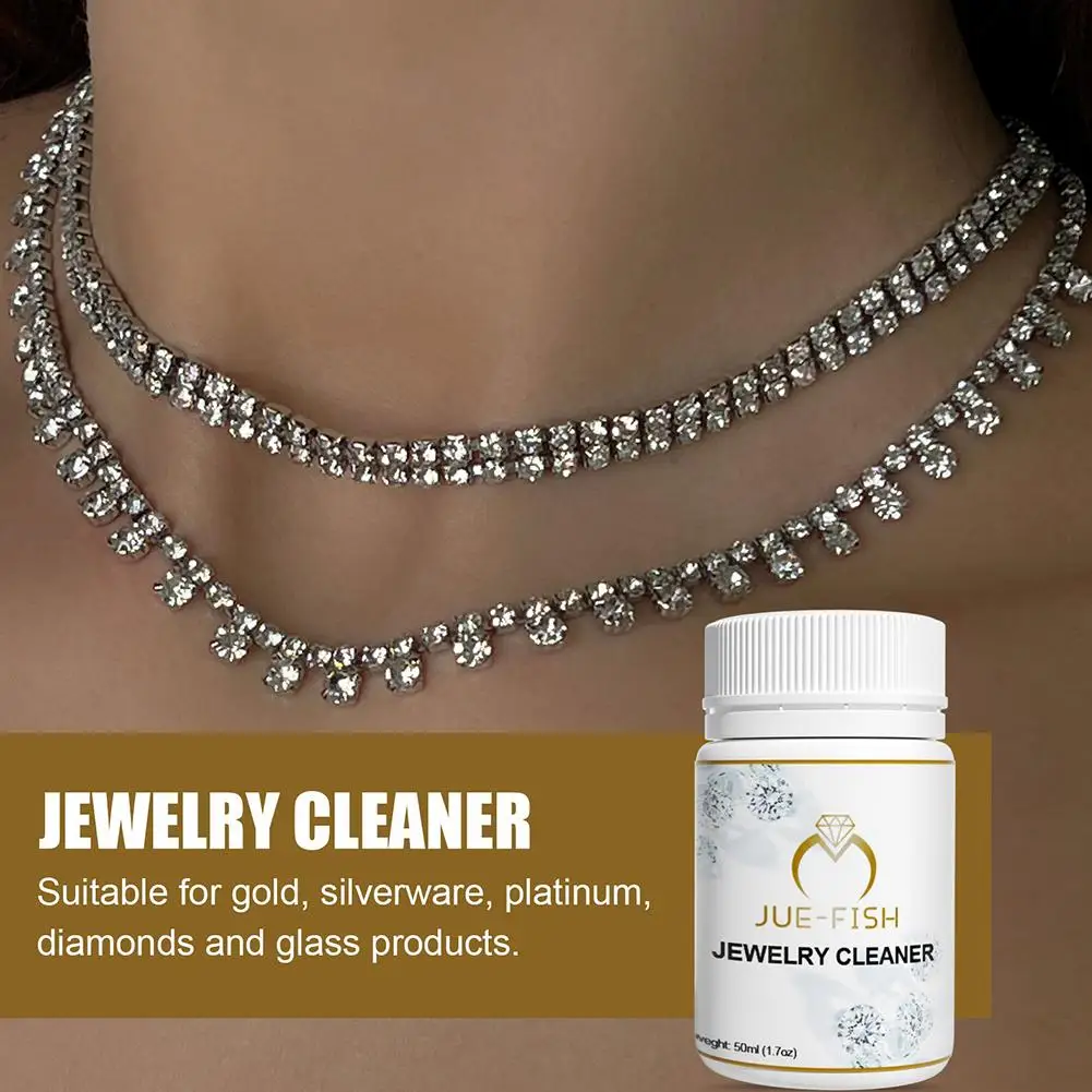 Liquid Jewelry Cleaning Agent, Remoção Colar de Diamante e Limpador, Ash Solution, Metal Rust Jewelry, Gentle Care Formula Y3P0, 50ml