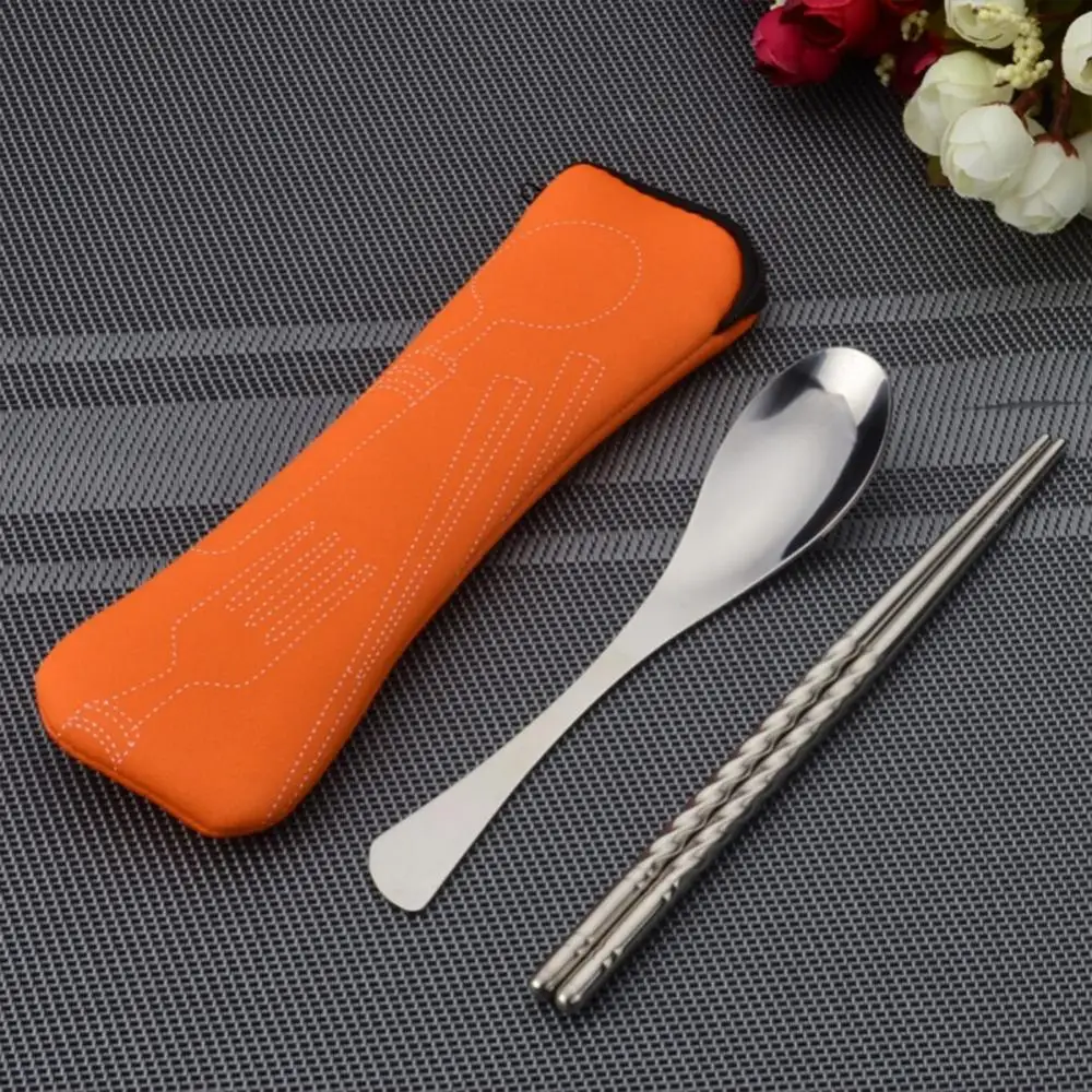 1PCS Tableware Bag with Zipper Travel Cutlery Kit Case Portable Pouch For Dinner Travel Camping Tableware