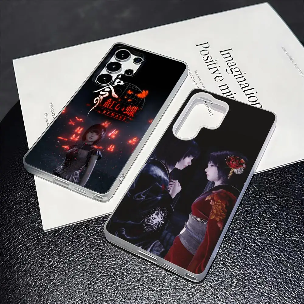 Butterfly F-Fatales Frame Game Crimson Phone Case for Samsung S26 S25 S24 S23 S22 S21 FE Plus Ultra 2-in-1 Jelly silicone case