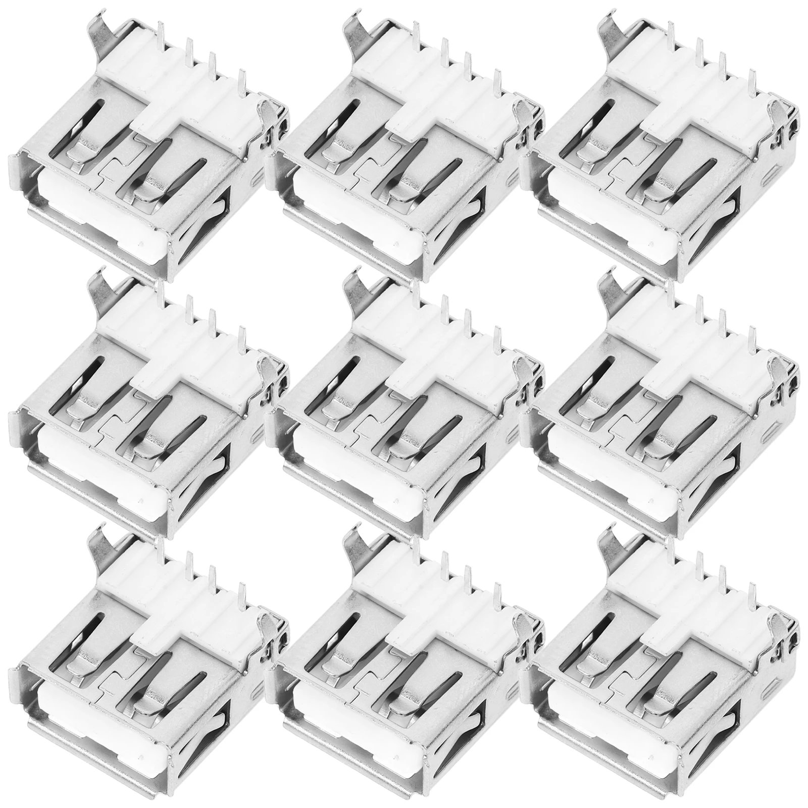 

100Pcs Usb Socket Female 90 Degree Horizontal Design Port Replacement Jack Connector For Electronic Devices Recording Equipment